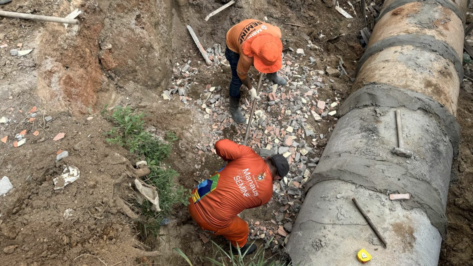 Prefeitura de Manaus realiza implantação de nova galeria subterrânea no bairro Monte das Oliveiras