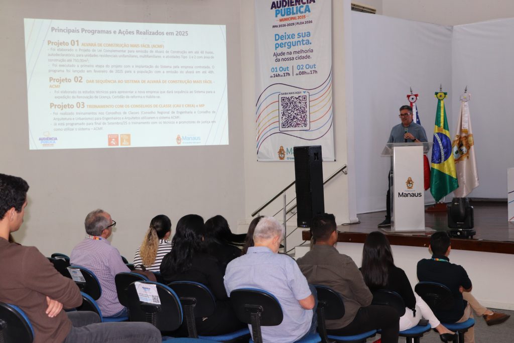 Prefeitura de Manaus encerra Audiência Pública do PPA 2026-2029 e PLOA 2026 com foco em regionalização e grandes projetos